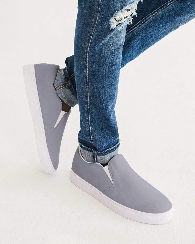 Shaded Pale Blue Gray Slip-On Canvas Sneakers | Men's | C10M10Y0K30