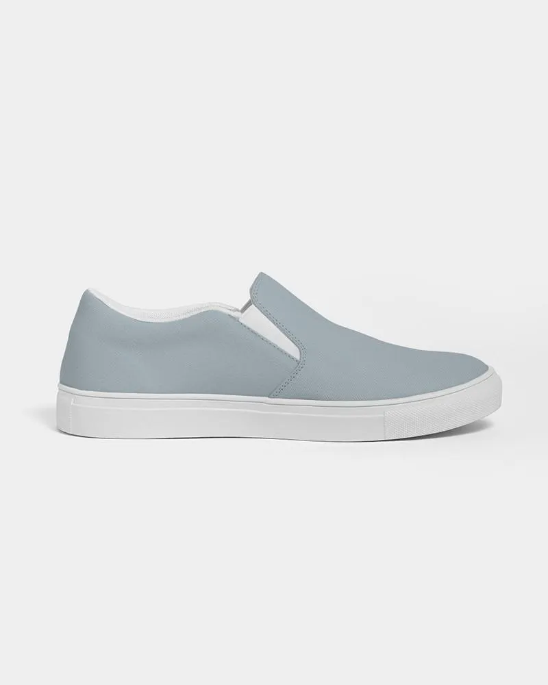 Shaded Pale Cyan Gray Slip-On Canvas Sneakers | Men's | C10M0Y0K30