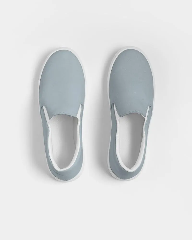 Shaded Pale Cyan Gray Slip-On Canvas Sneakers | Men's | C10M0Y0K30