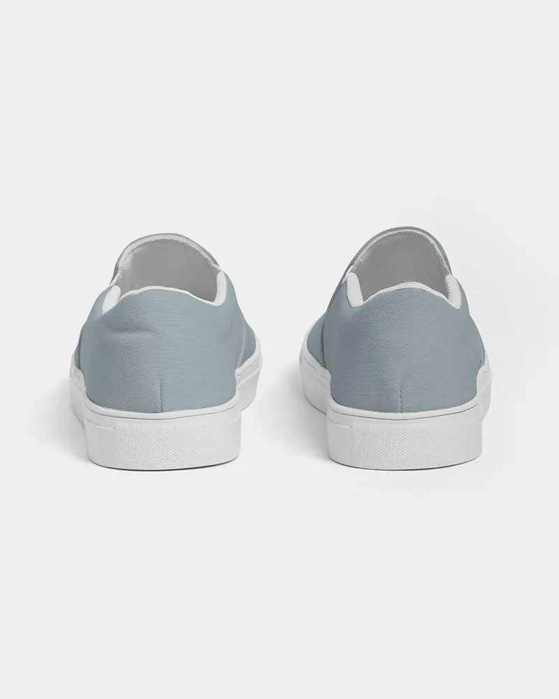 Shaded Pale Cyan Gray Slip-On Canvas Sneakers | Men's | C10M0Y0K30