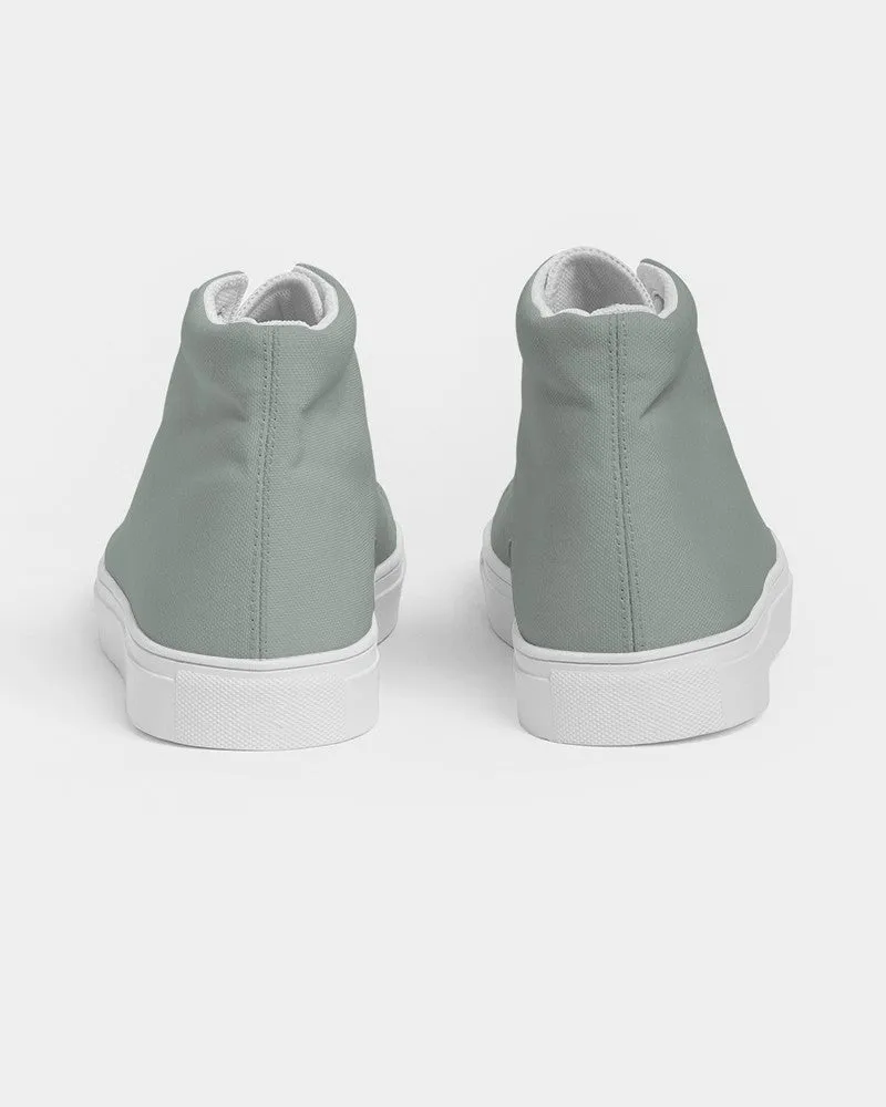Shaded Pale Green Gray High-Top Canvas Sneakers | Men's | C10M0Y10K30