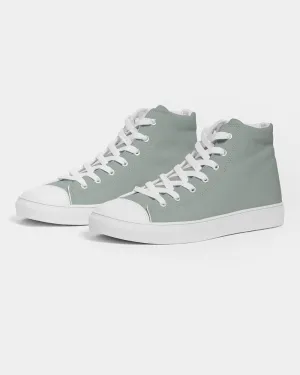 Shaded Pale Green Gray High-Top Canvas Sneakers | Men's | C10M0Y10K30