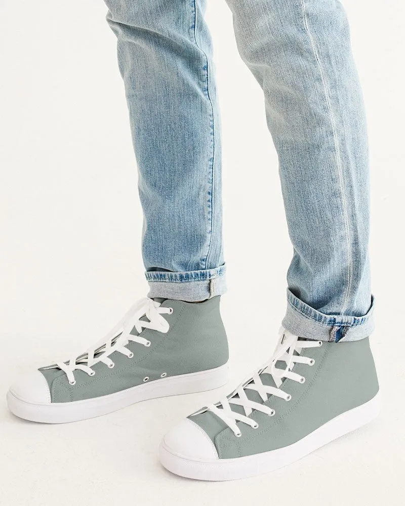 Shaded Pale Green Gray High-Top Canvas Sneakers | Men's | C10M0Y10K30
