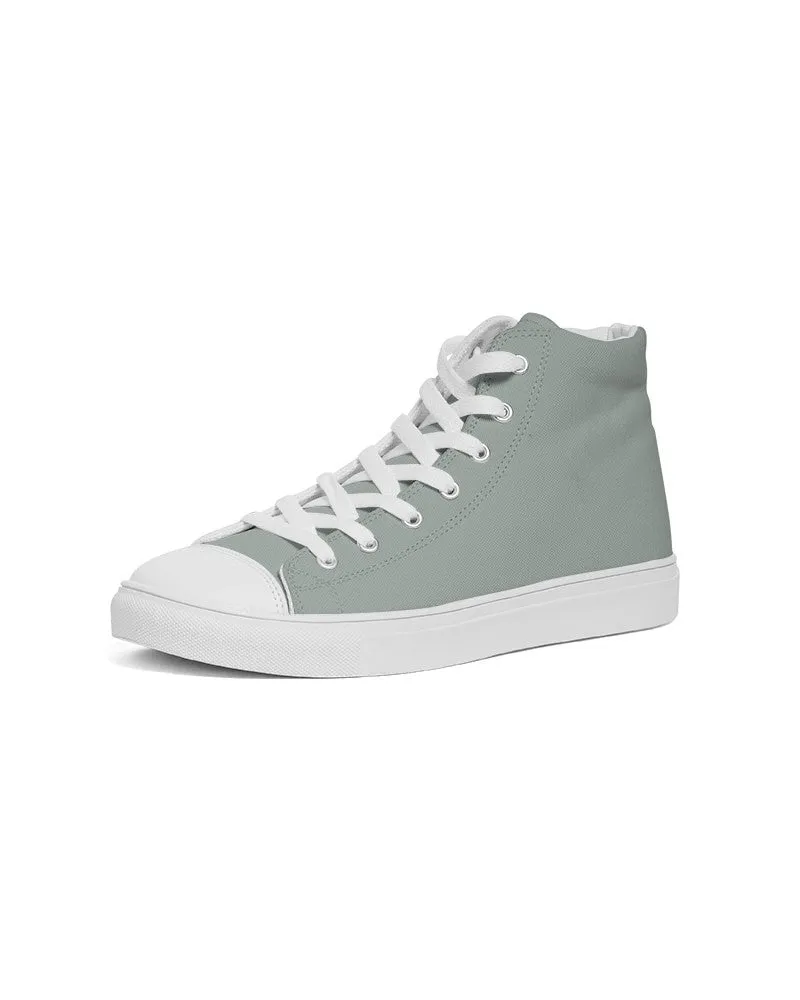 Shaded Pale Green Gray High-Top Canvas Sneakers | Men's | C10M0Y10K30
