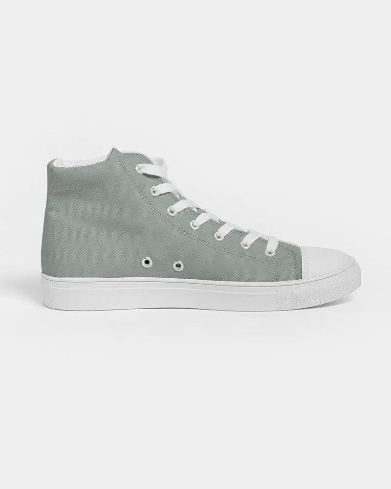 Shaded Pale Green Gray High-Top Canvas Sneakers | Men's | C10M0Y10K30