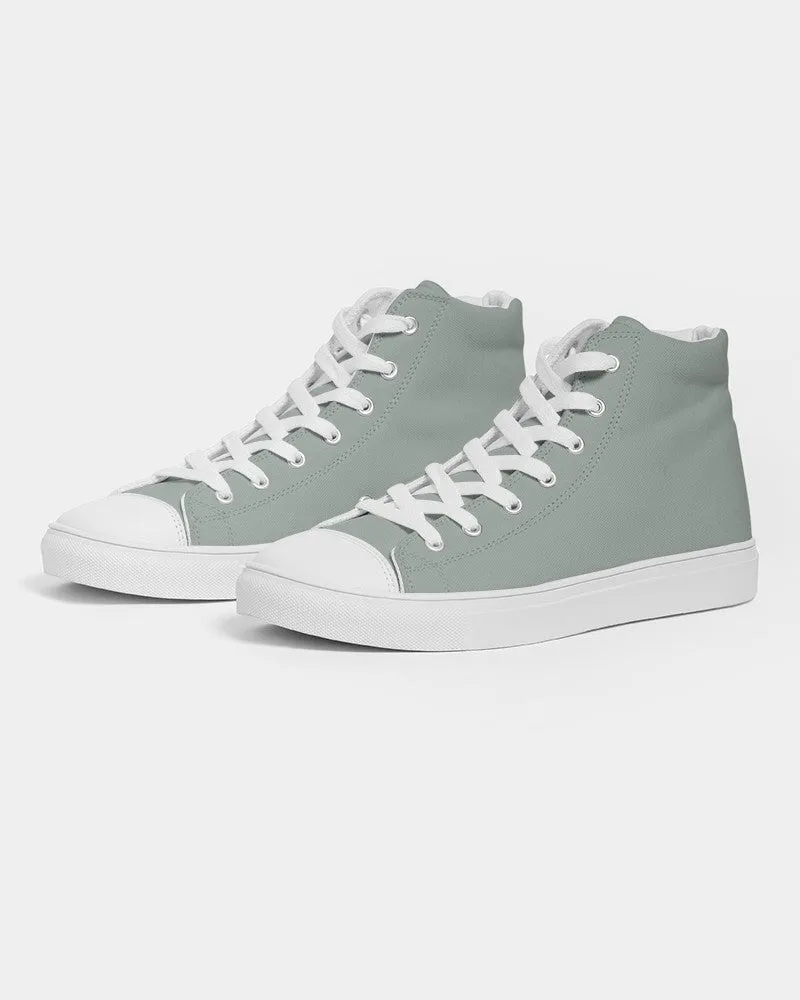 Shaded Pale Green Gray High-Top Canvas Sneakers | Men's | C10M0Y10K30