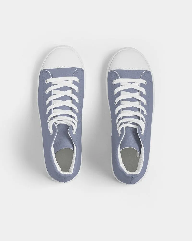 Shaded Pale Pastel Blue Gray High-Top Canvas Sneakers | Women's | C30M22Y0K30