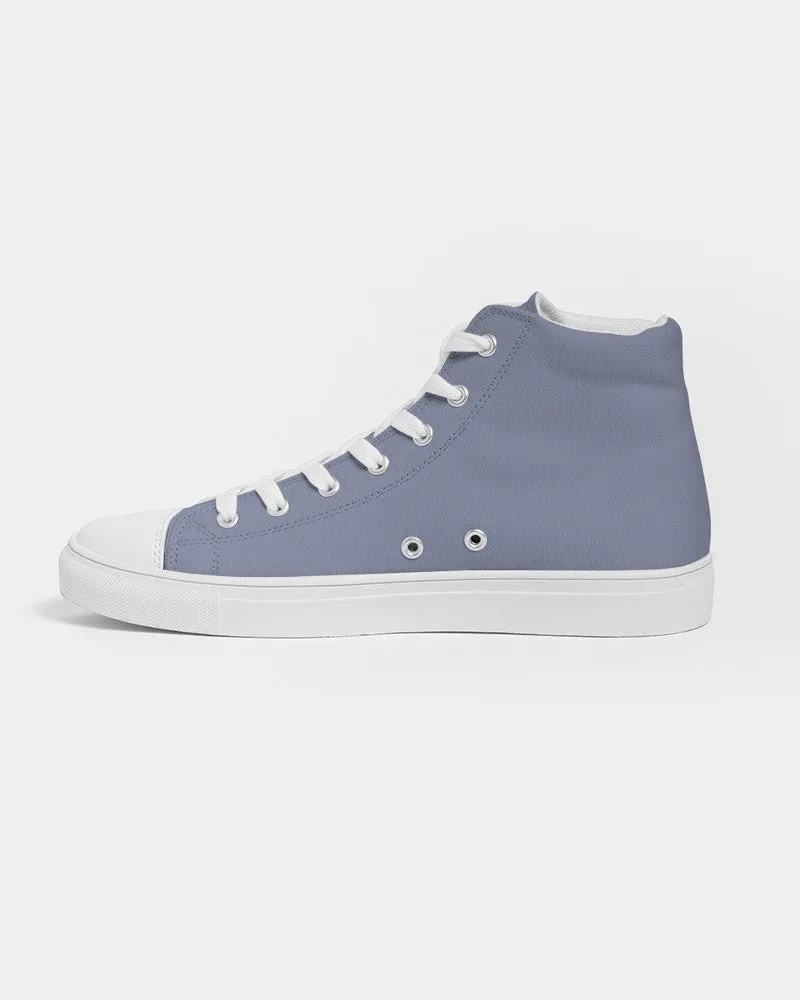 Shaded Pale Pastel Blue Gray High-Top Canvas Sneakers | Women's | C30M22Y0K30
