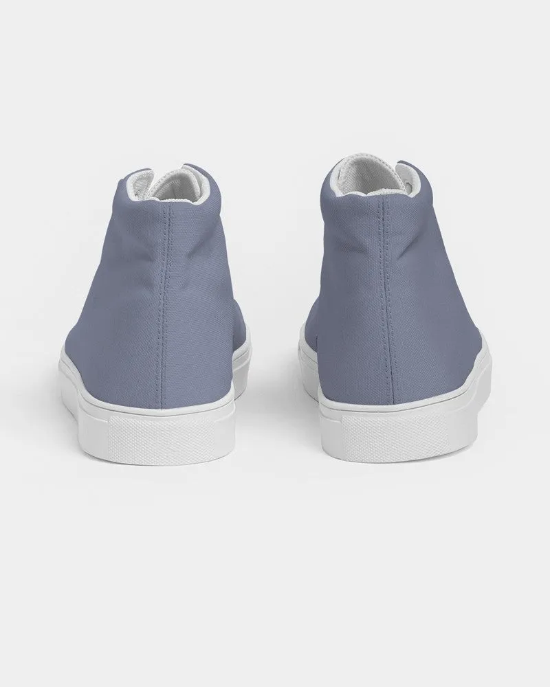 Shaded Pale Pastel Blue Gray High-Top Canvas Sneakers | Women's | C30M22Y0K30