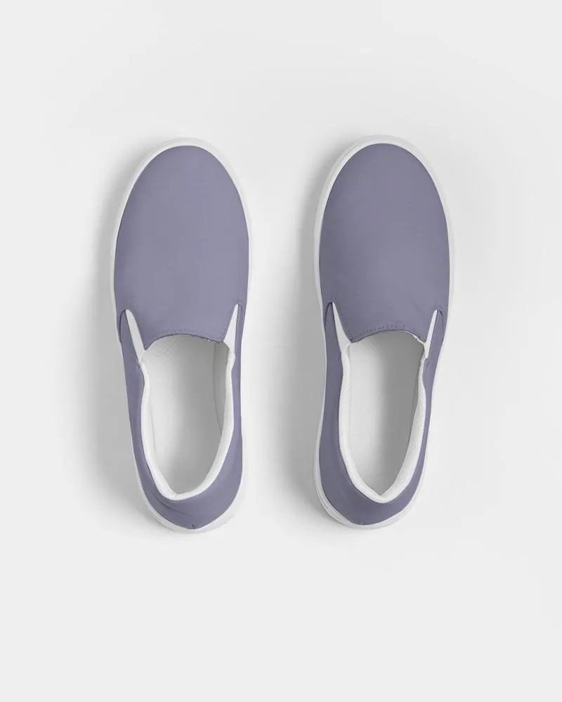 Shaded Pale Pastel Blue Gray Slip-On Canvas Sneakers | Women's | C30M30Y0K30