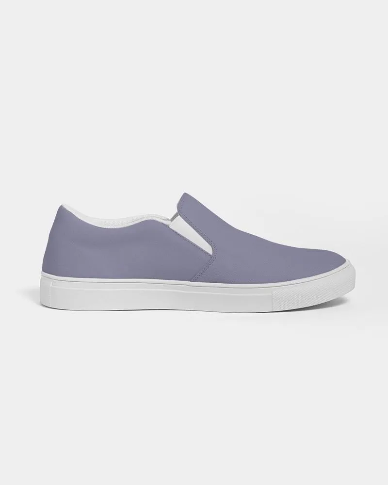 Shaded Pale Pastel Blue Gray Slip-On Canvas Sneakers | Women's | C30M30Y0K30
