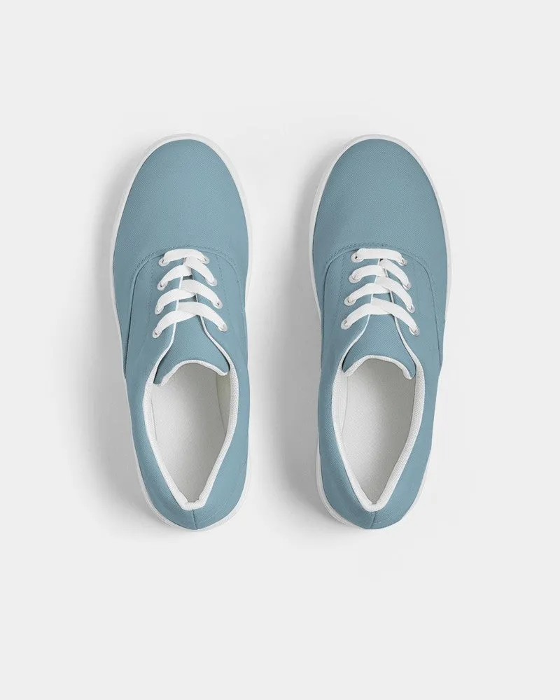 Shaded Pale Pastel Cyan Gray Canvas Sneakers | Women's | C30M0Y0K30
