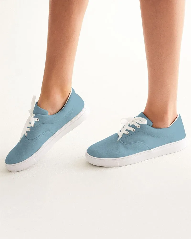 Shaded Pale Pastel Cyan Gray Canvas Sneakers | Women's | C30M0Y0K30