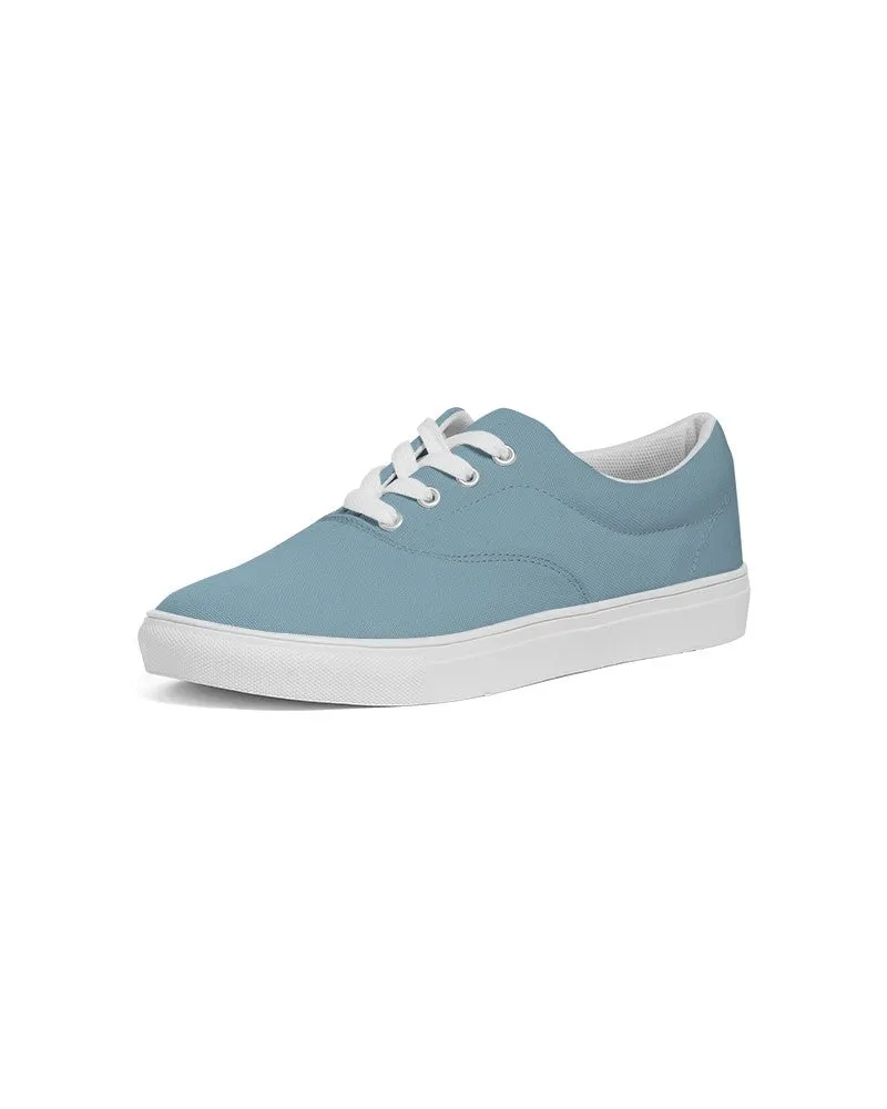 Shaded Pale Pastel Cyan Gray Canvas Sneakers | Women's | C30M0Y0K30