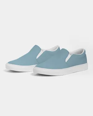 Shaded Pale Pastel Cyan Gray Slip-On Canvas Sneakers | Men's | C30M0Y0K30