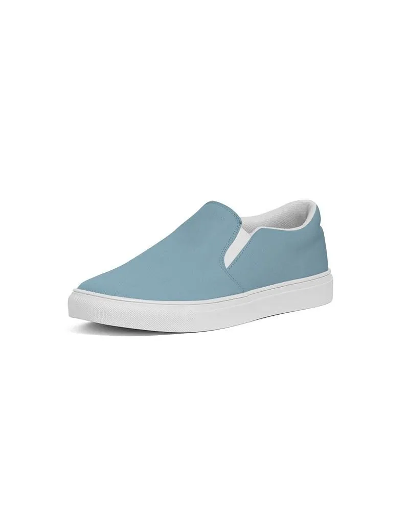 Shaded Pale Pastel Cyan Gray Slip-On Canvas Sneakers | Men's | C30M0Y0K30