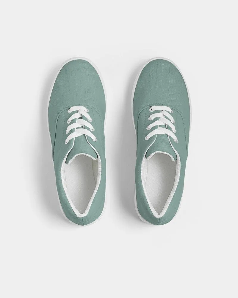 Shaded Pale Pastel Green Gray Canvas Sneakers | Men's | C30M0Y22K30