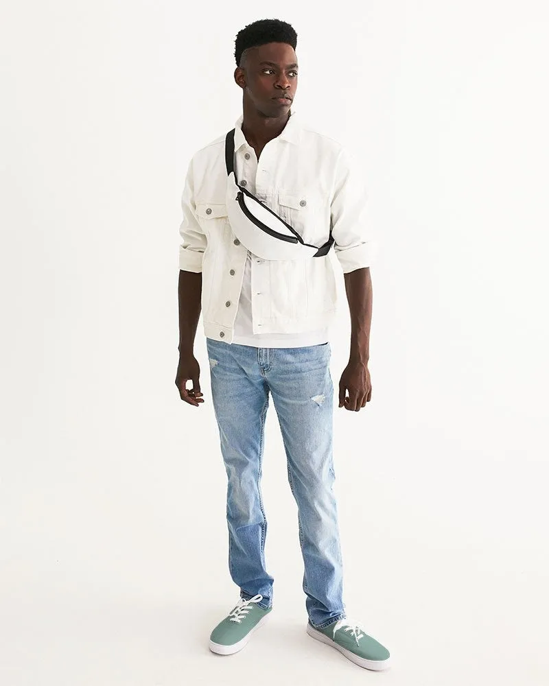 Shaded Pale Pastel Green Gray Canvas Sneakers | Men's | C30M0Y22K30