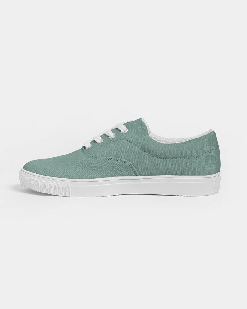 Shaded Pale Pastel Green Gray Canvas Sneakers | Men's | C30M0Y22K30