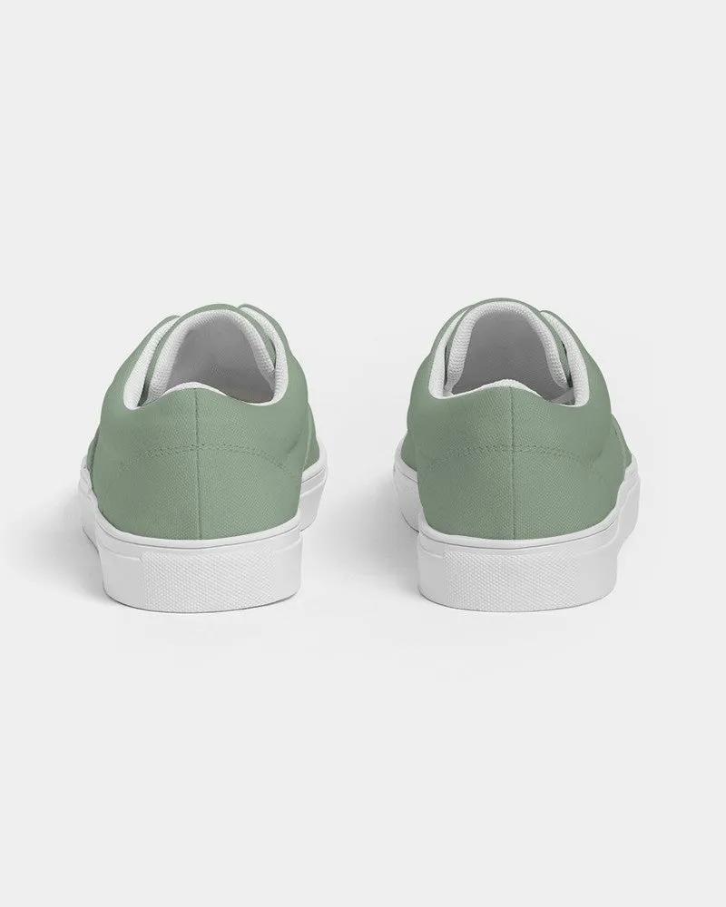 Shaded Pale Pastel Green Gray Canvas Sneakers | Women's | C22M0Y30K30