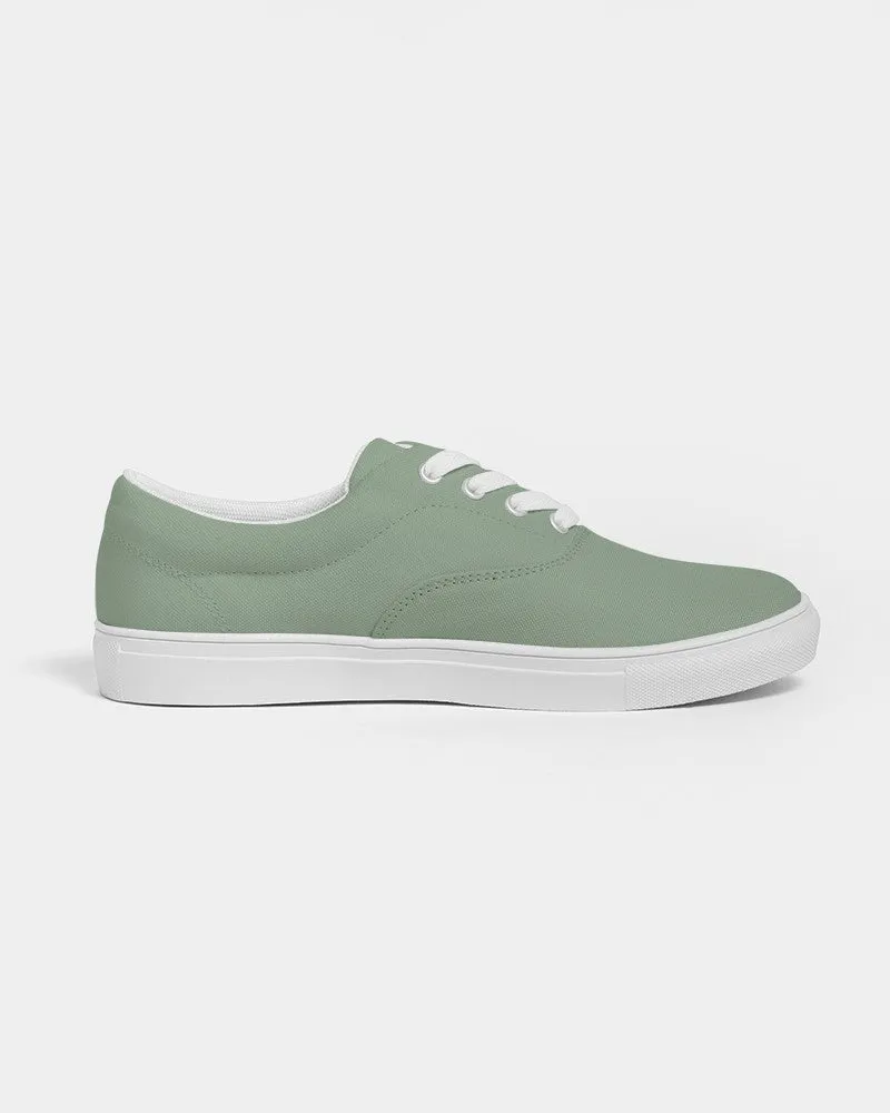 Shaded Pale Pastel Green Gray Canvas Sneakers | Women's | C22M0Y30K30