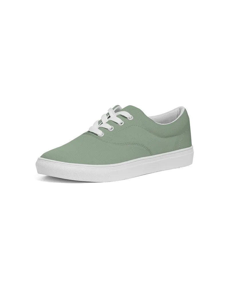 Shaded Pale Pastel Green Gray Canvas Sneakers | Women's | C22M0Y30K30