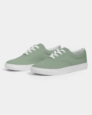 Shaded Pale Pastel Green Gray Canvas Sneakers | Women's | C22M0Y30K30