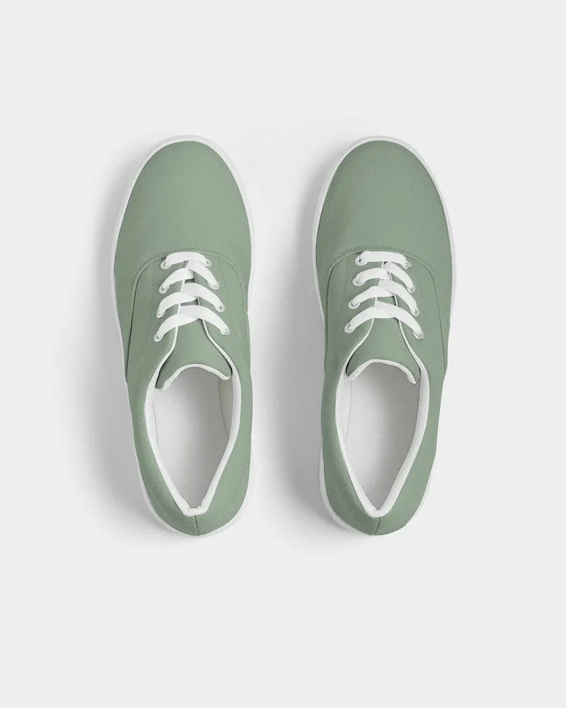 Shaded Pale Pastel Green Gray Canvas Sneakers | Women's | C22M0Y30K30