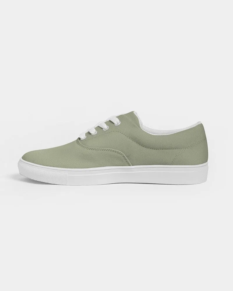 Shaded Pale Pastel Warm Green Gray Canvas Sneakers | Men's | C8M0Y30K30