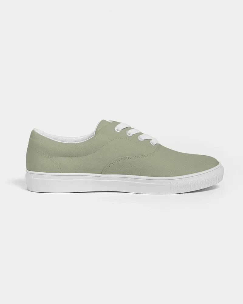 Shaded Pale Pastel Warm Green Gray Canvas Sneakers | Men's | C8M0Y30K30