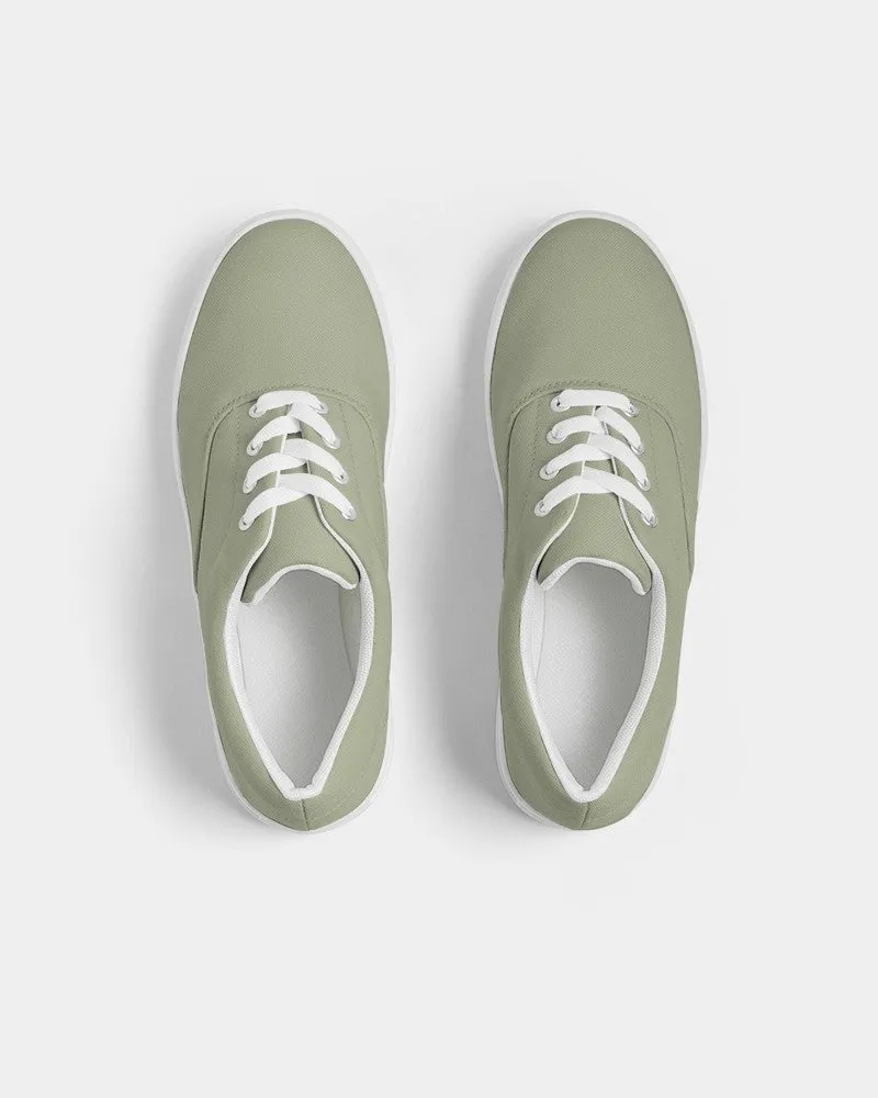 Shaded Pale Pastel Warm Green Gray Canvas Sneakers | Men's | C8M0Y30K30