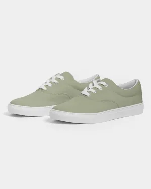 Shaded Pale Pastel Warm Green Gray Canvas Sneakers | Men's | C8M0Y30K30