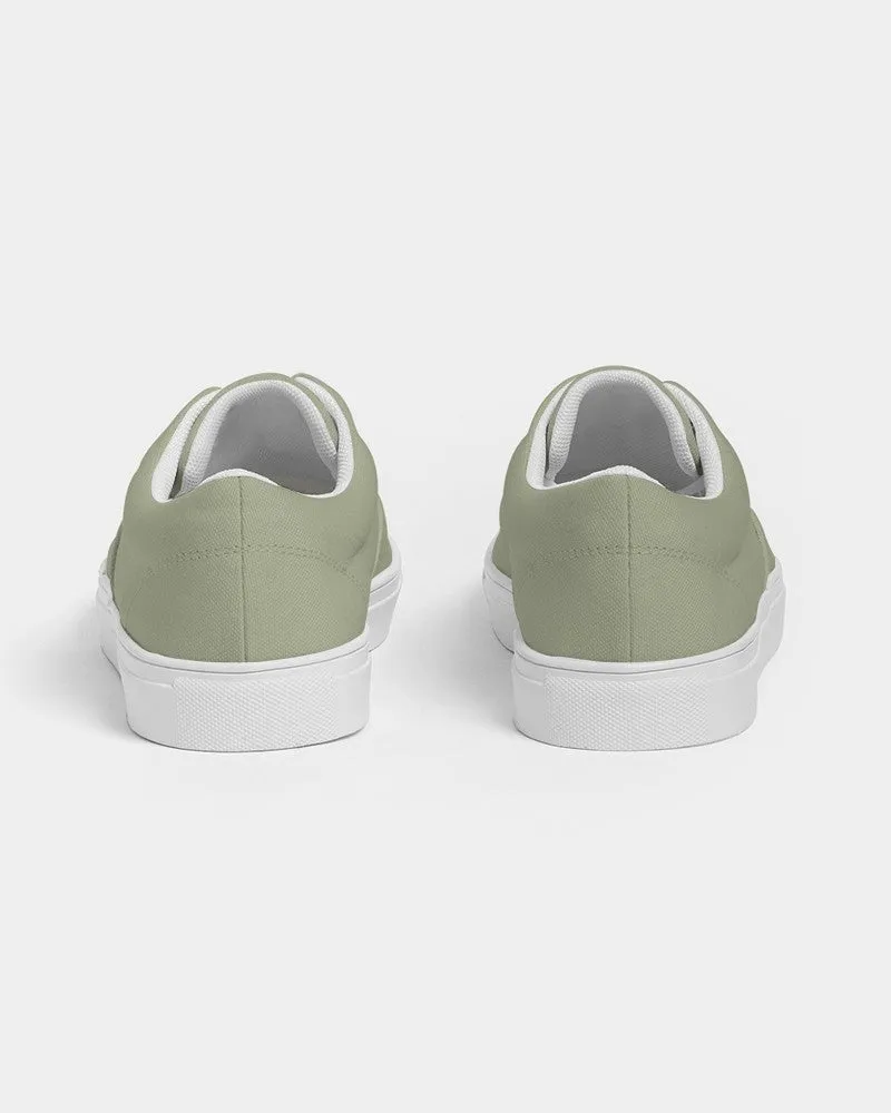 Shaded Pale Pastel Warm Green Gray Canvas Sneakers | Men's | C8M0Y30K30