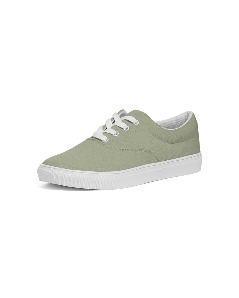Shaded Pale Pastel Warm Green Gray Canvas Sneakers | Men's | C8M0Y30K30