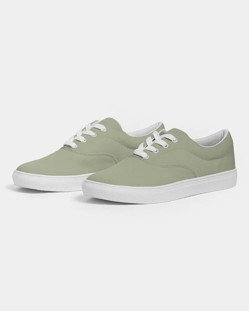 Shaded Pale Pastel Warm Green Gray Canvas Sneakers | Men's | C8M0Y30K30