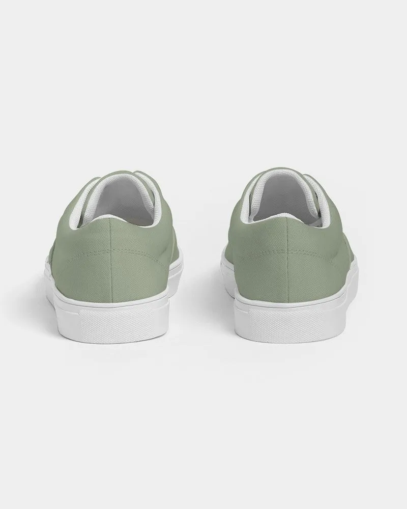 Shaded Pale Pastel Warm Green Gray Canvas Sneakers | Women's | C15M0Y30K30