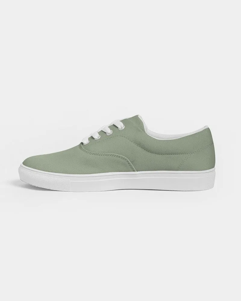 Shaded Pale Pastel Warm Green Gray Canvas Sneakers | Women's | C15M0Y30K30