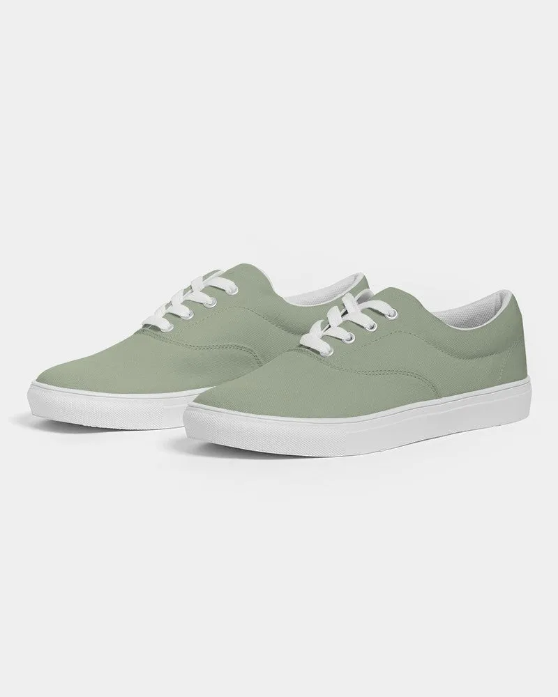 Shaded Pale Pastel Warm Green Gray Canvas Sneakers | Women's | C15M0Y30K30