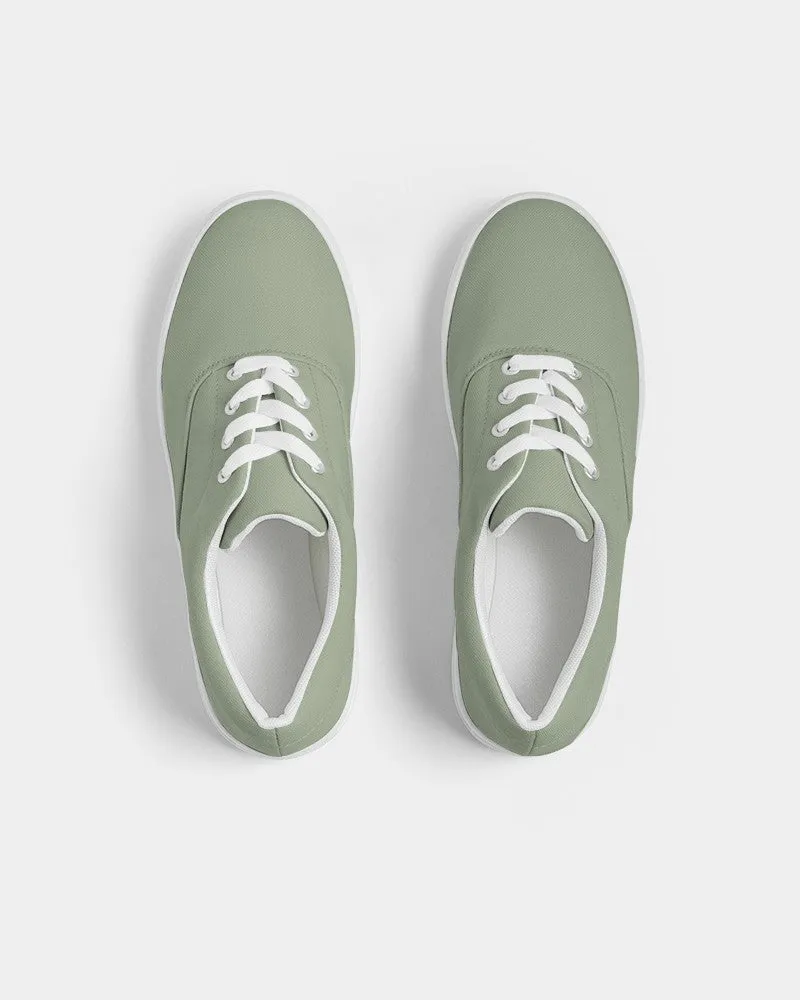Shaded Pale Pastel Warm Green Gray Canvas Sneakers | Women's | C15M0Y30K30