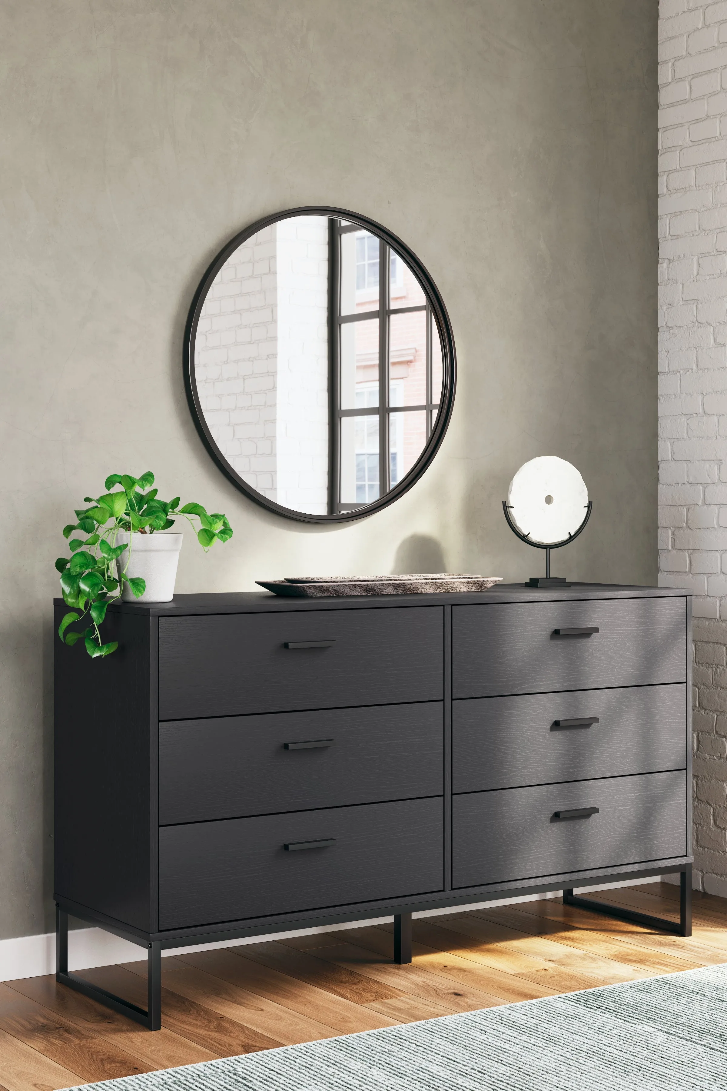 Socalle Queen Panel Platform Bed with Dresser and Nightstand in Black