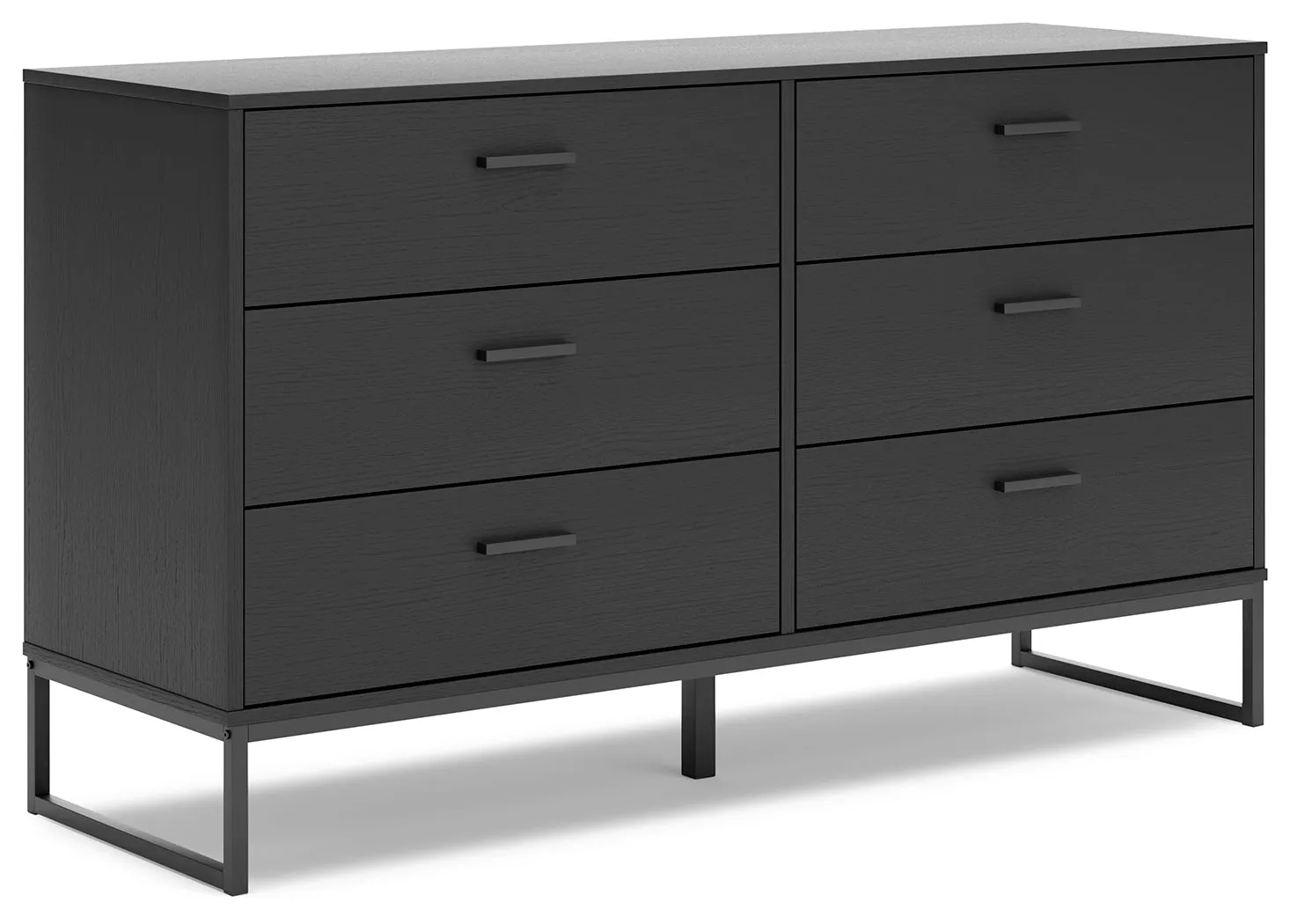 Socalle Queen Panel Platform Bed with Dresser and Nightstand in Black