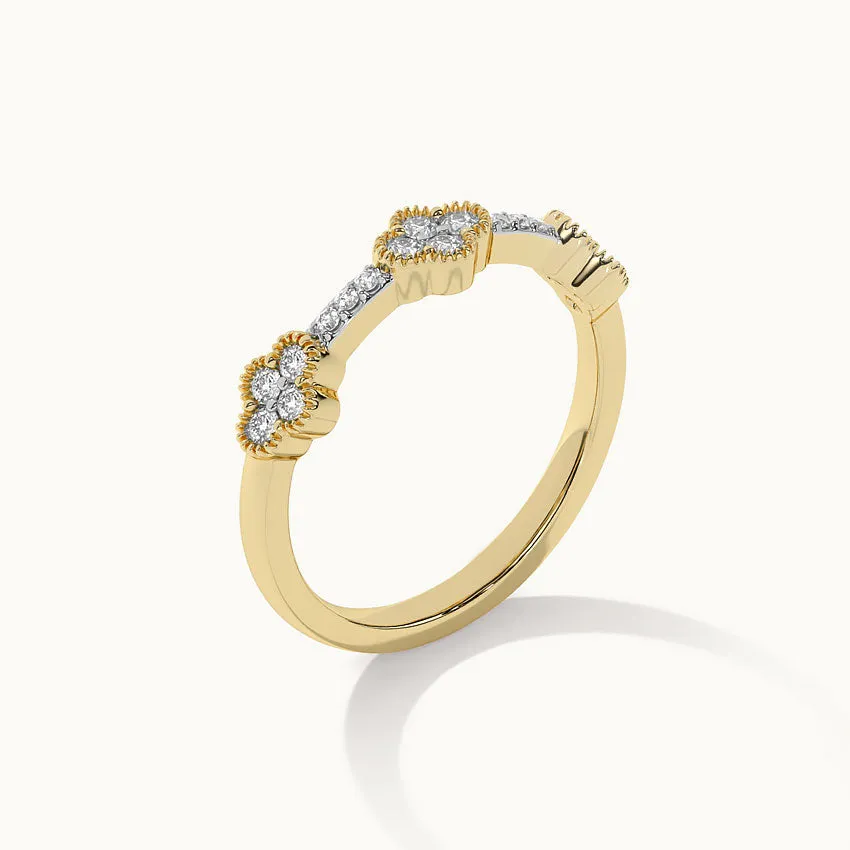 Three-Flower Diamond Ring