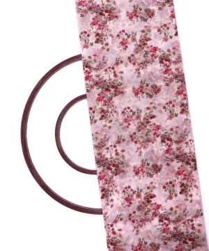 White Red Floral Print Viscose Georgette Fabric